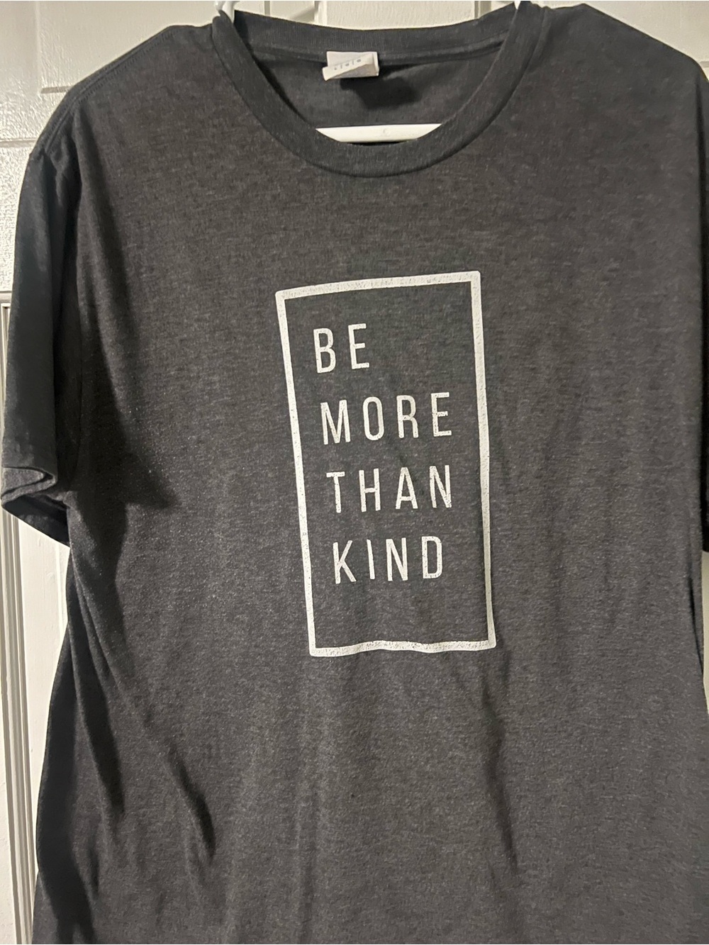 Be More Than Kind Graphic Tee - Charcoal with White Print